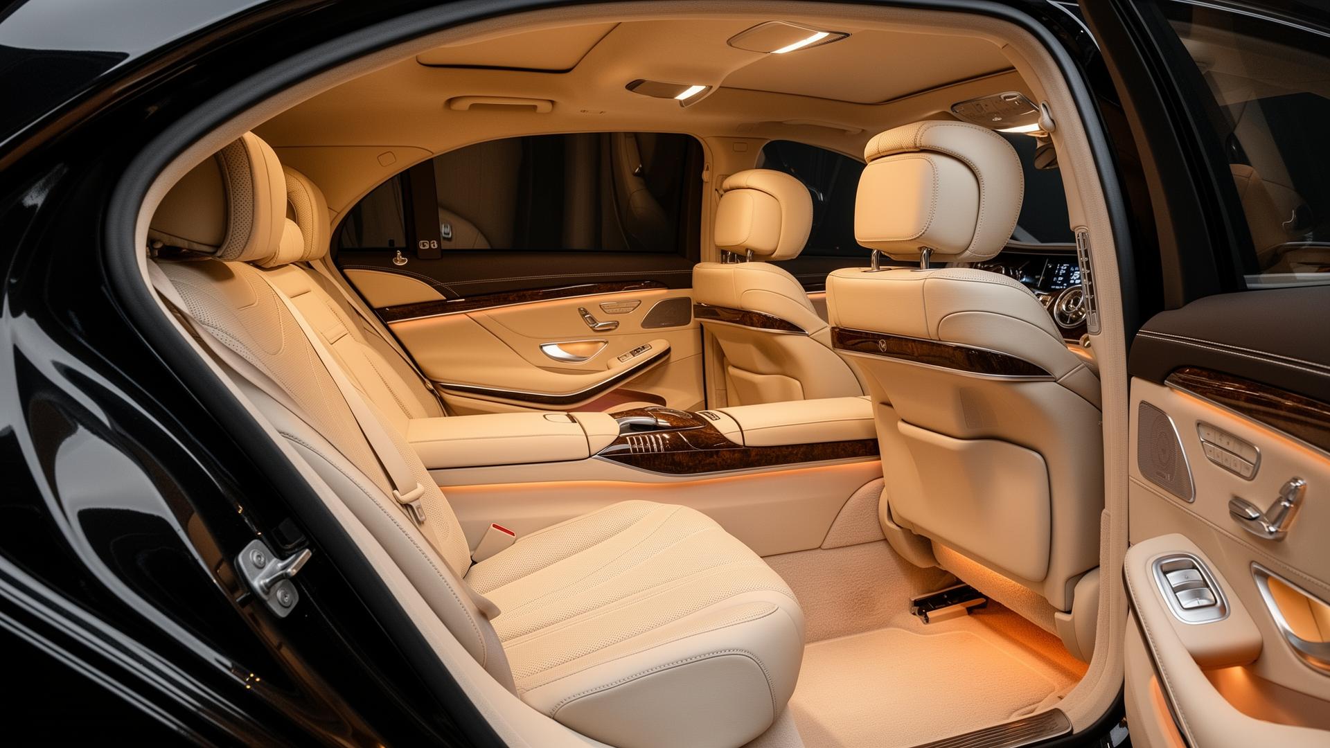 Interior of luxury Mercedes-Benz S-Class